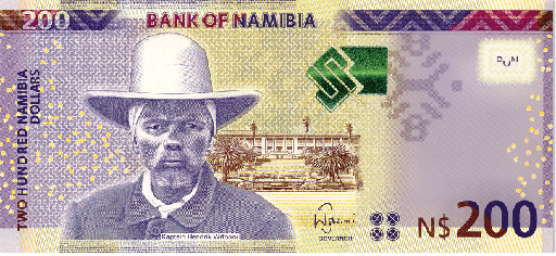 The 200 N$ note shows Hendrik Witbooi